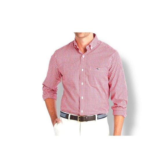 Vineyard Vines Other - Vineyard Vines Men's Large Classic Fit Tucker Shirt Gingham Red White Check